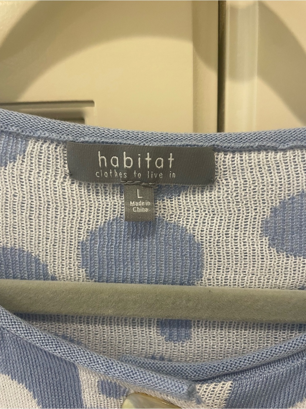 Habitat Light Blue and White Polka Dot Cardigan Sweater - Picture 4 of 8
